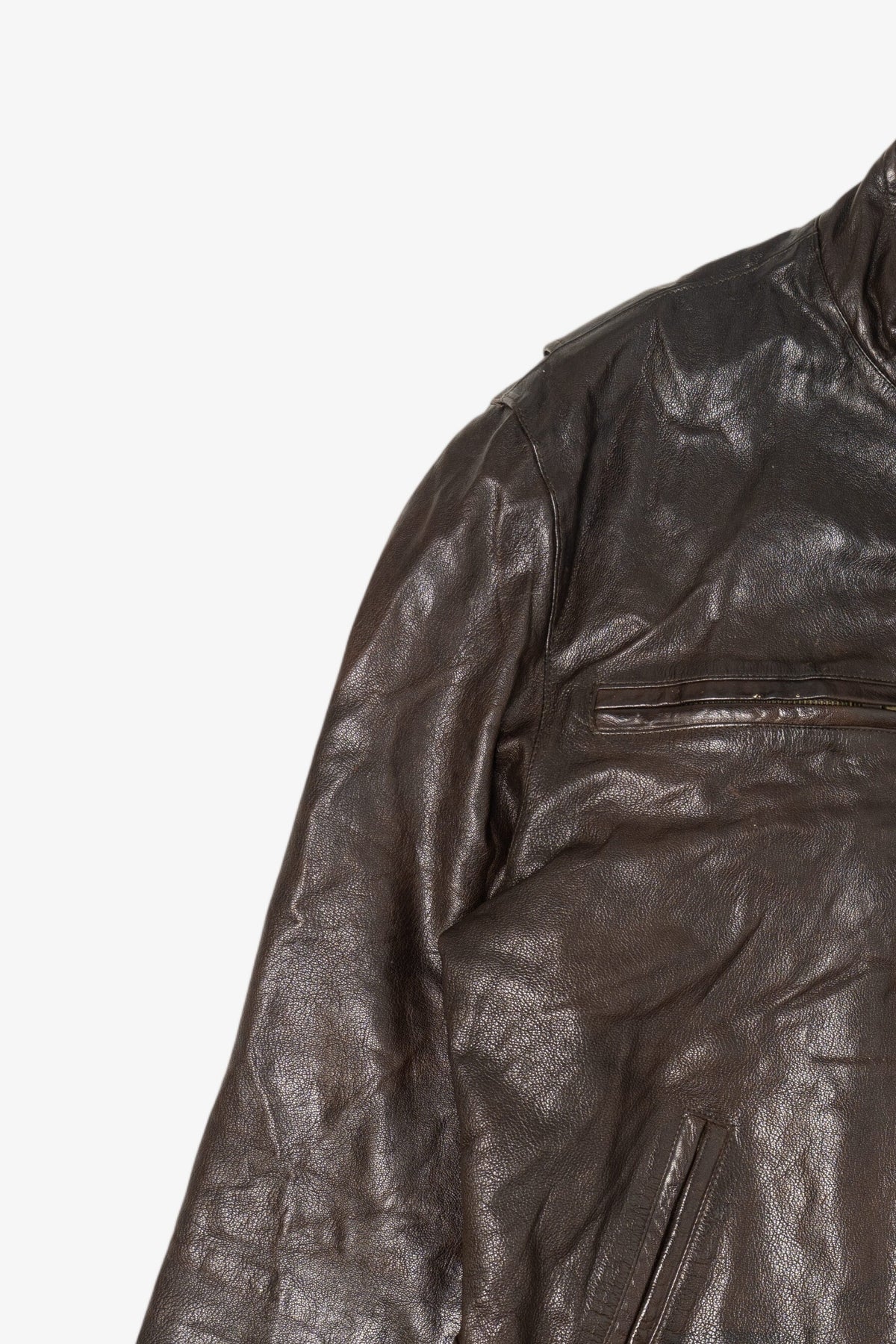 Vintage Dark Brown Banana Republic Leather Racer Jacket (1990s)