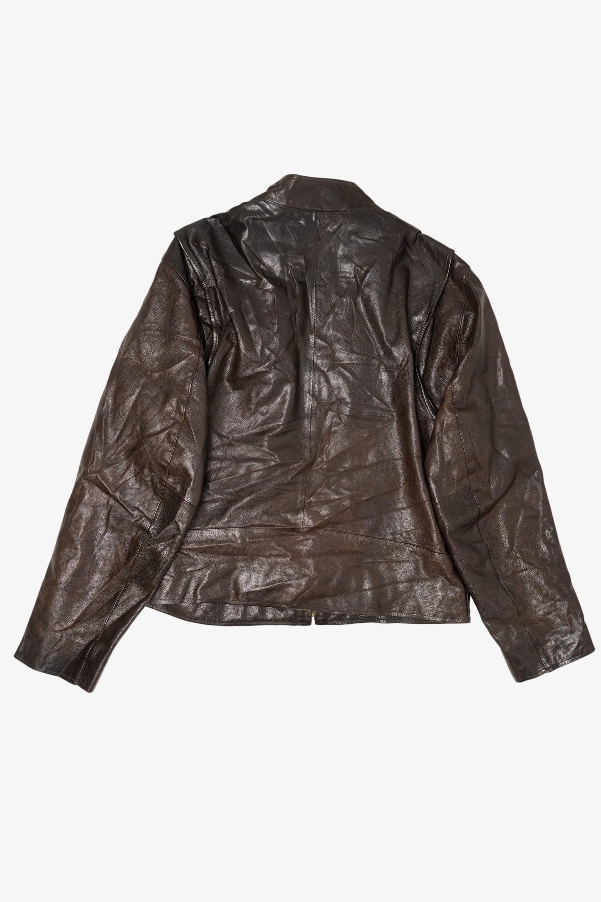 Vintage Dark Brown Banana Republic Leather Racer Jacket (1990s)