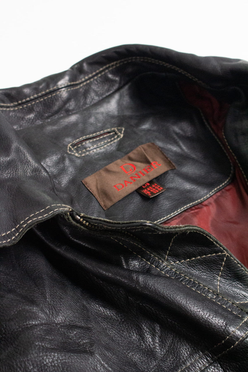 Black Danier Leather Jacket 253