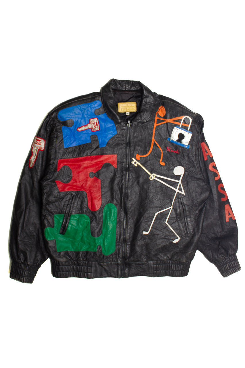 Vintage Lock And Key Honolulu Hawaii J.A.L Leather Jacket (1980s) 272