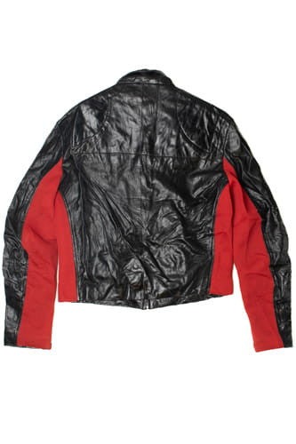 Vintage Red Mesh Detail Michael Malik Leather Jacket