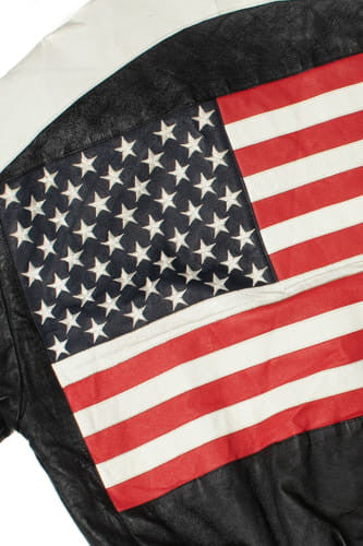 Vintage "USA" American Flag Michael Hoban Leather Jacket