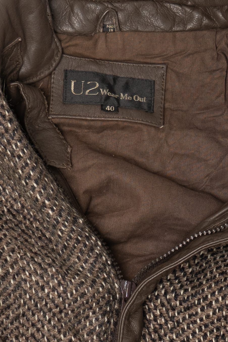 Vintage U2 Wear Me Out Leather Bomber Jacket (1990s)