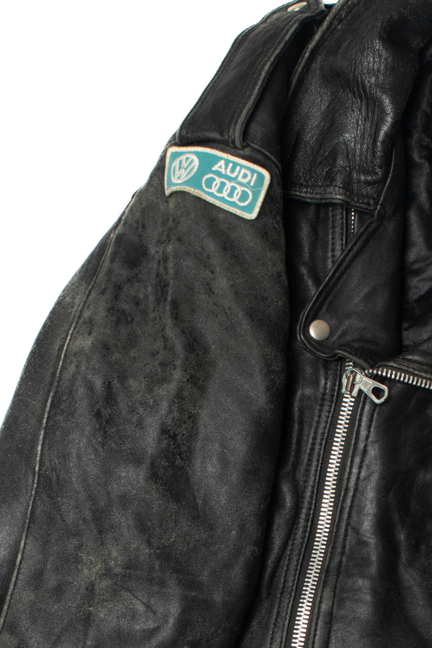 Vintage Vera Pelle Audi Patch Italian Leather Jacket