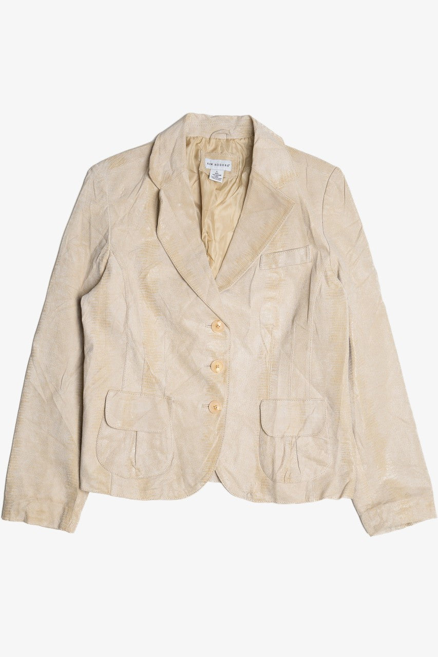 Vintage Kim Rogers Snake Pattern Leather Blazer Jacket