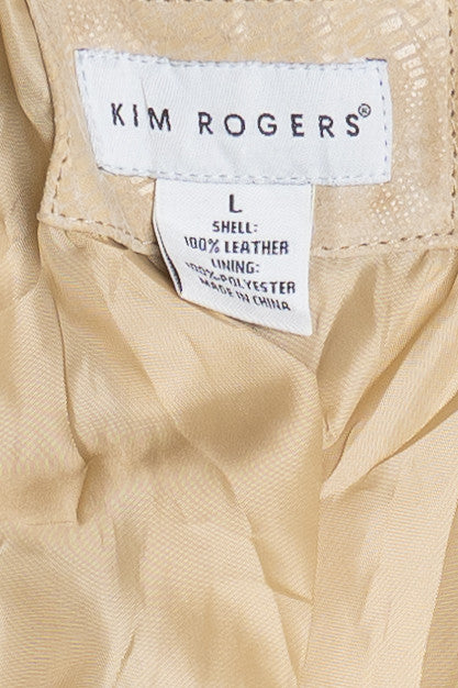 Vintage Kim Rogers Snake Pattern Leather Blazer Jacket