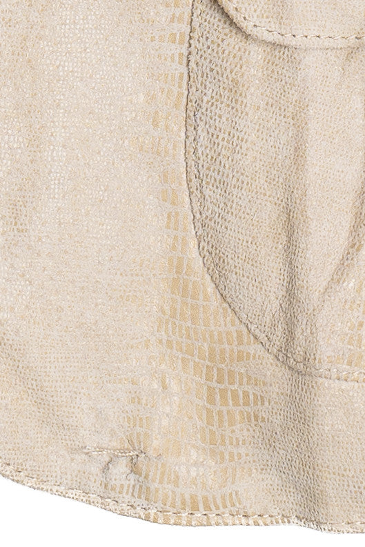 Vintage Kim Rogers Snake Pattern Leather Blazer Jacket