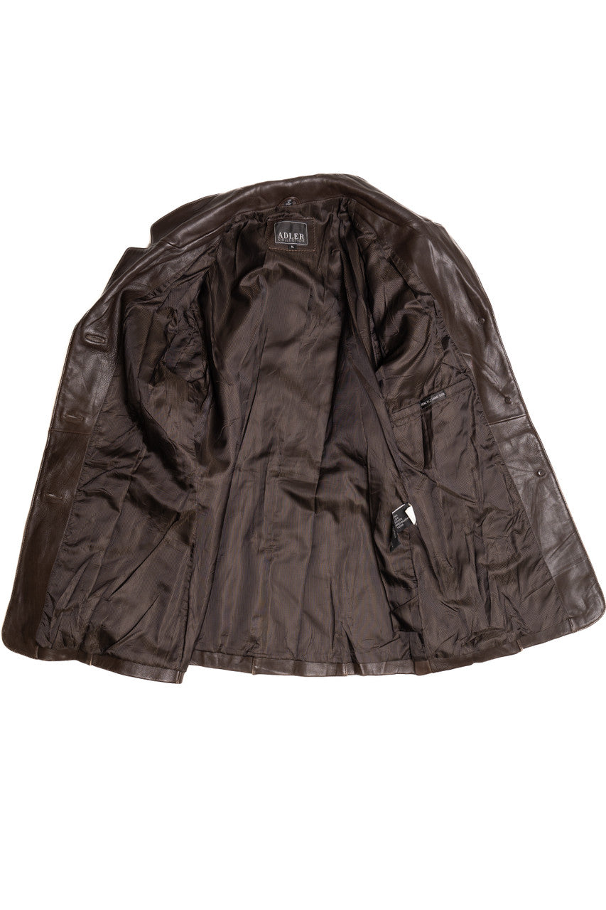 Vintage Adler Collection Dark Brown Lamb Skin Leather Jacket