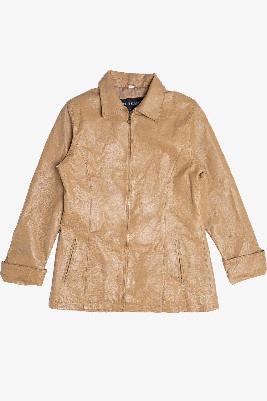 Vintage Niko Leather Zip-Up Long Leather Jacket