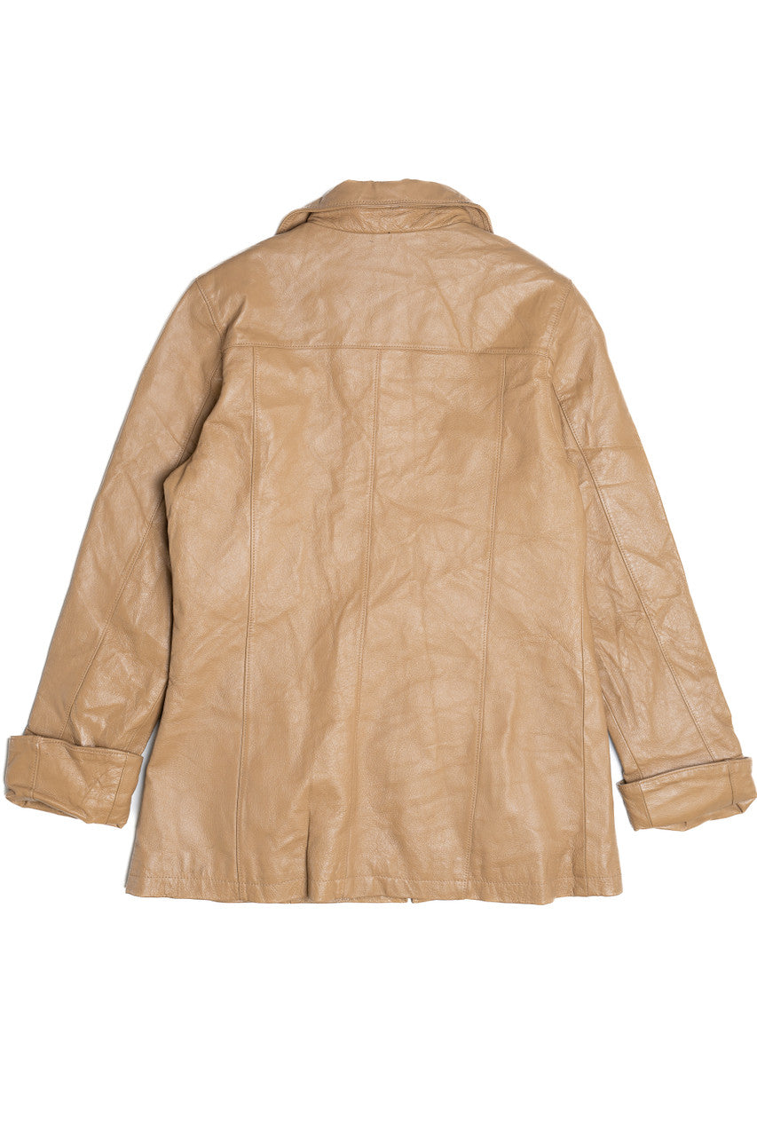 Vintage Niko Leather Zip-Up Long Leather Jacket