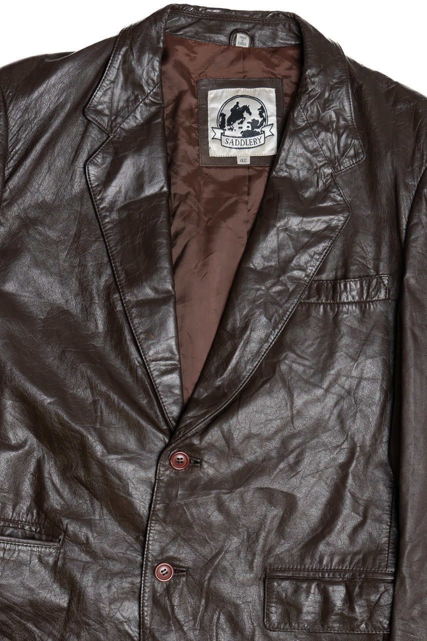 Vintage Saddlery Long Blazer Leather Jacket