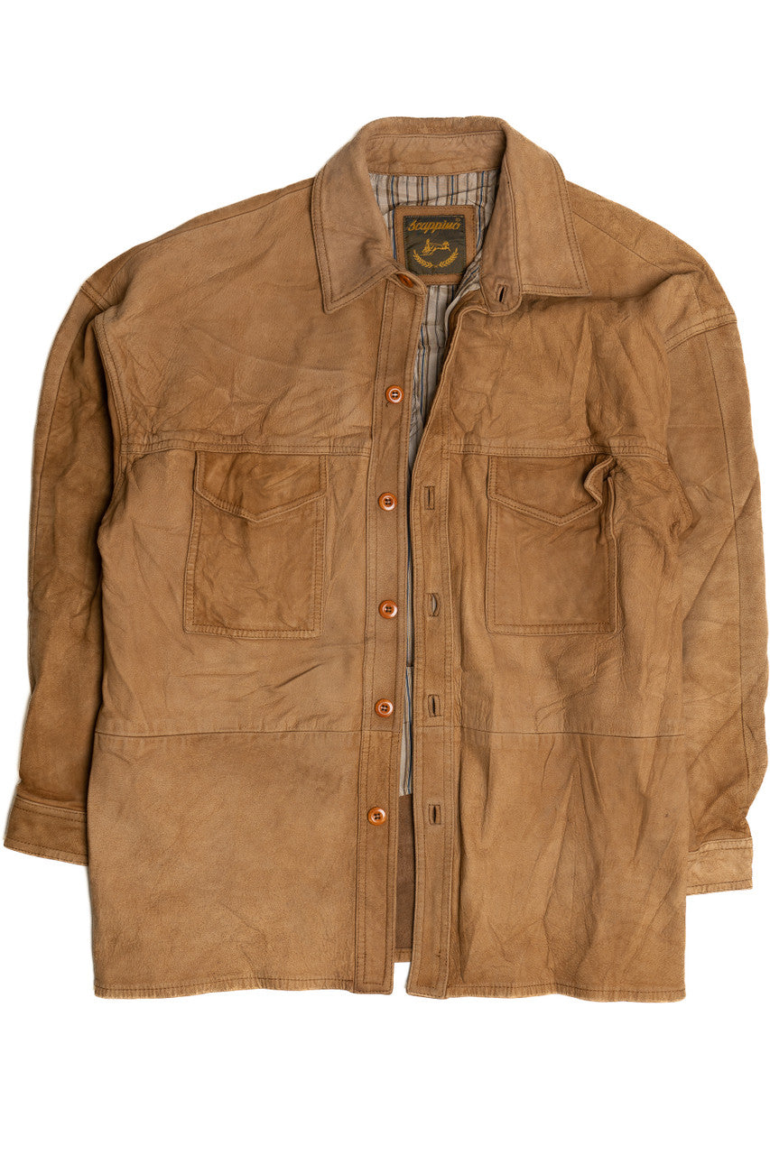 Vintage Scappino Leather Chore Coat Jacket