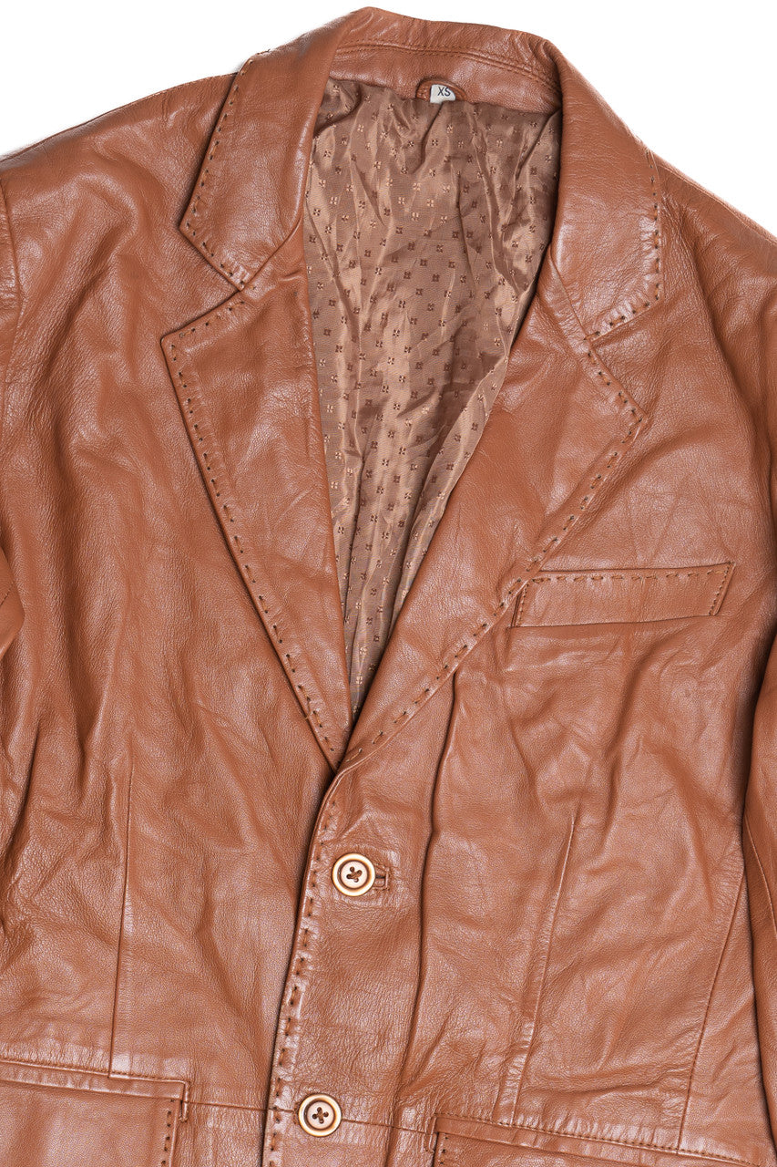 Vintage Topstitch Leather Jacket