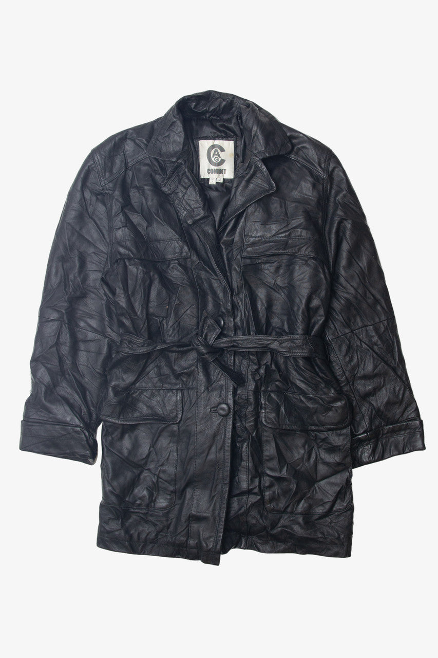 Vintage Comint Button Up Leather Jacket