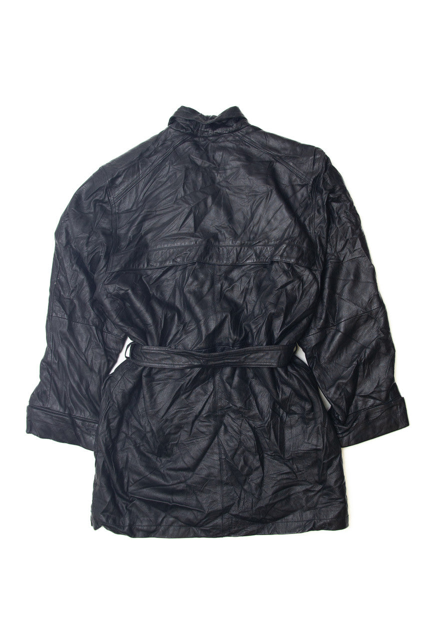 Vintage Comint Button Up Leather Jacket