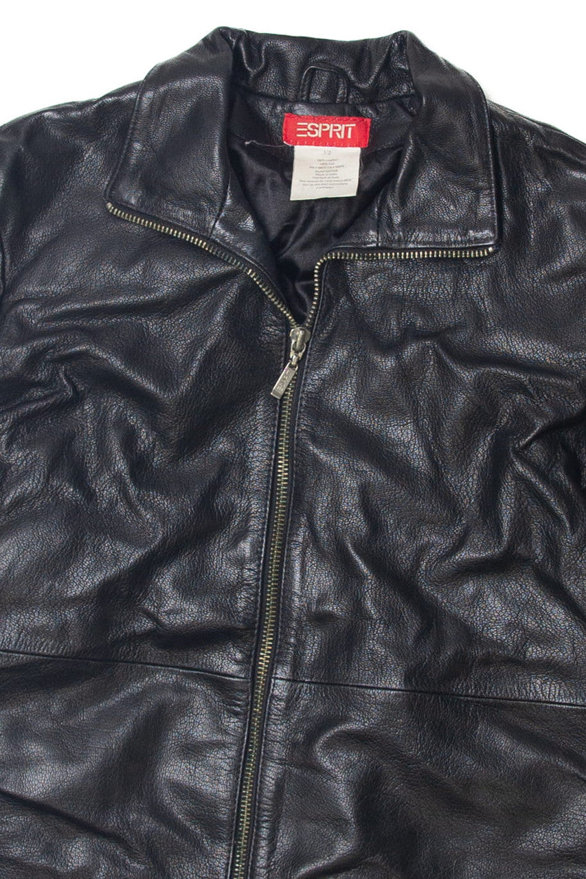 Vintage Esprit Zip Up Leather Jacket