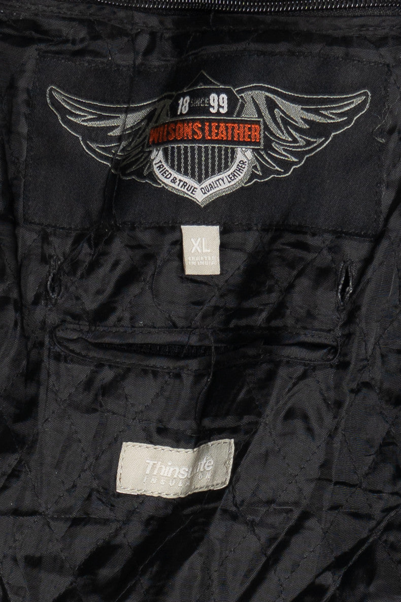 Vintage Wilsons Leather Cafe Racer Lined Leather Jacket (1990s)