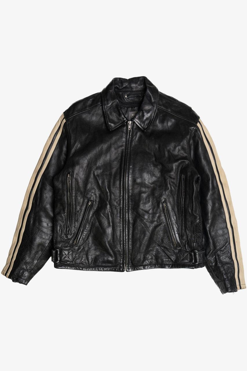 Vintage Wilsons Leather Cafe Racer Lined Leather Jacket (1990s) 374