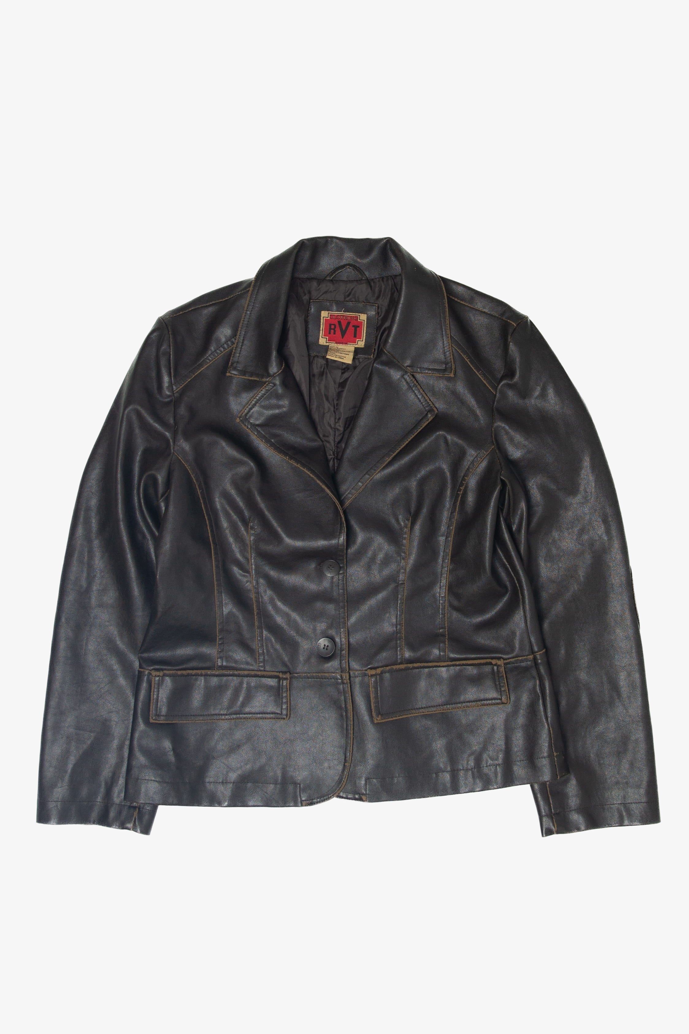 Vintage Elbow Patches Faux Leather Jacket (1990s)