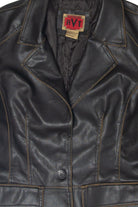 Vintage Elbow Patches Faux Leather Jacket (1990s)