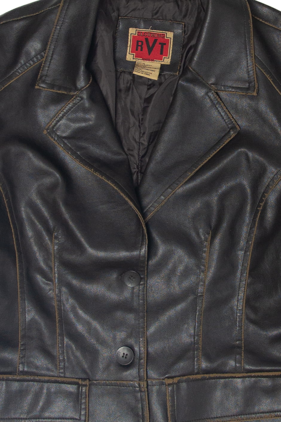 Vintage Elbow Patches Faux Leather Jacket (1990s)