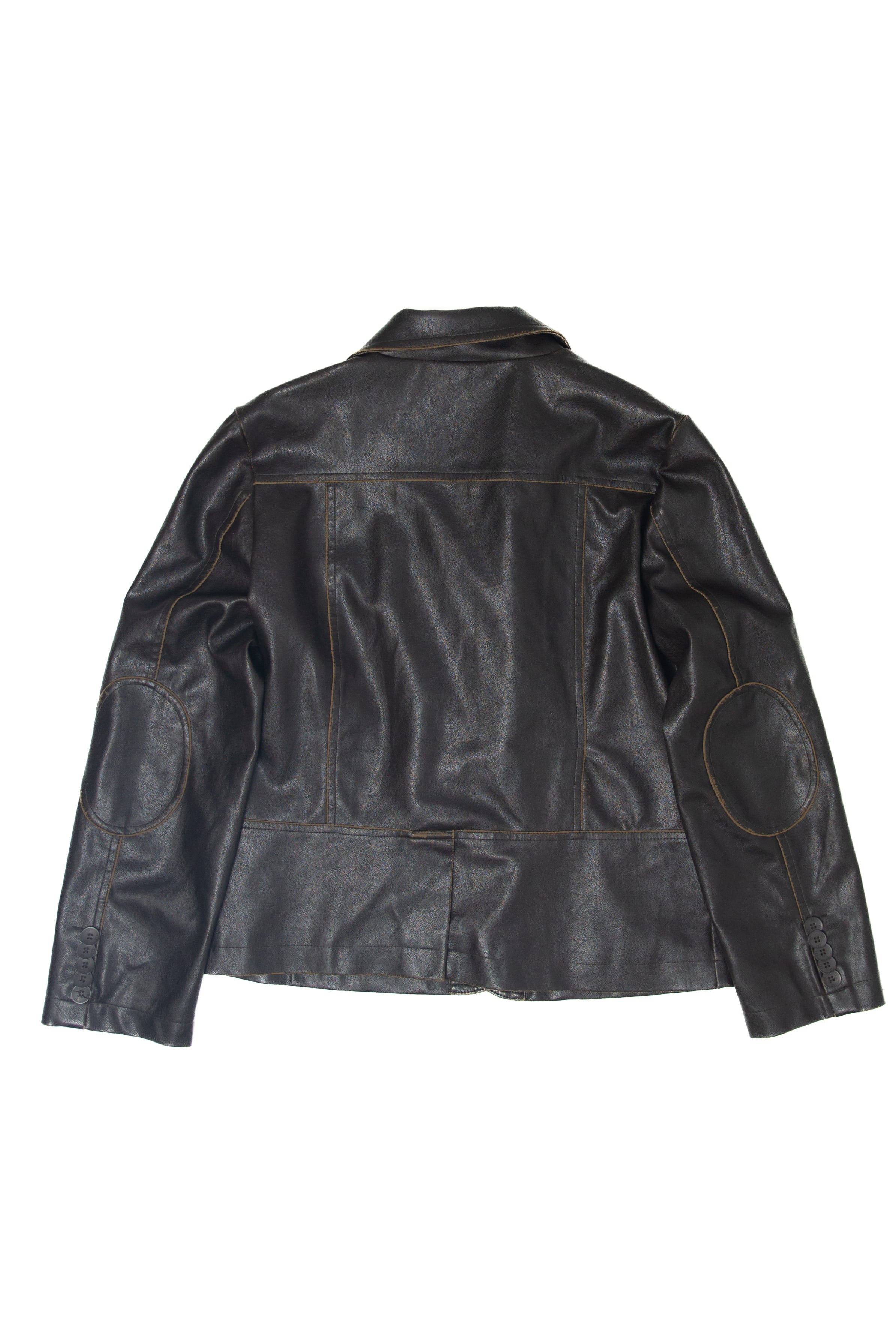 Vintage Elbow Patches Faux Leather Jacket (1990s)