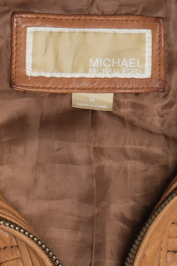 Michael Kors Leather Moto Style Jacket