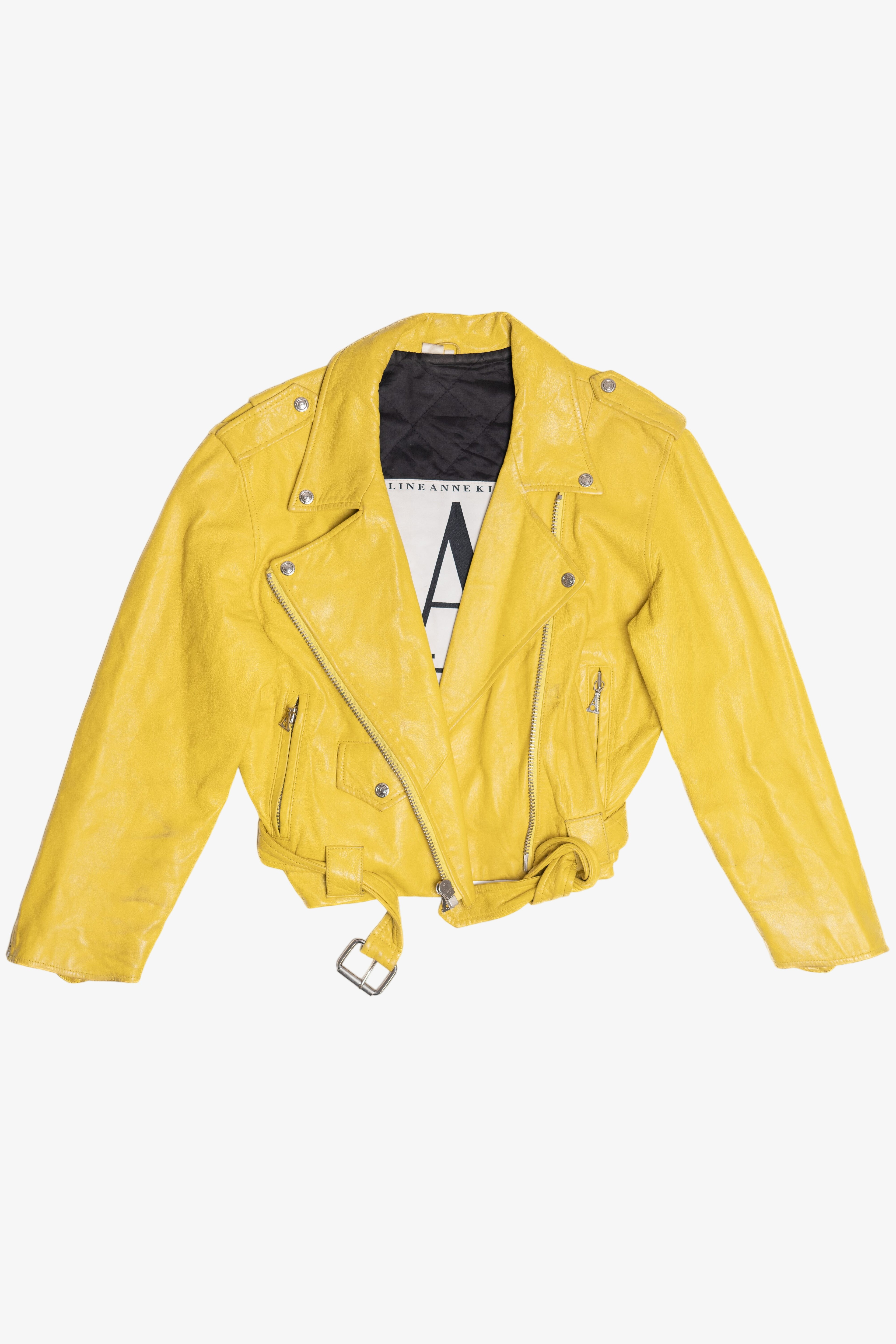 Vintage Anne Klein Yellow Leather Jacket (2000s)