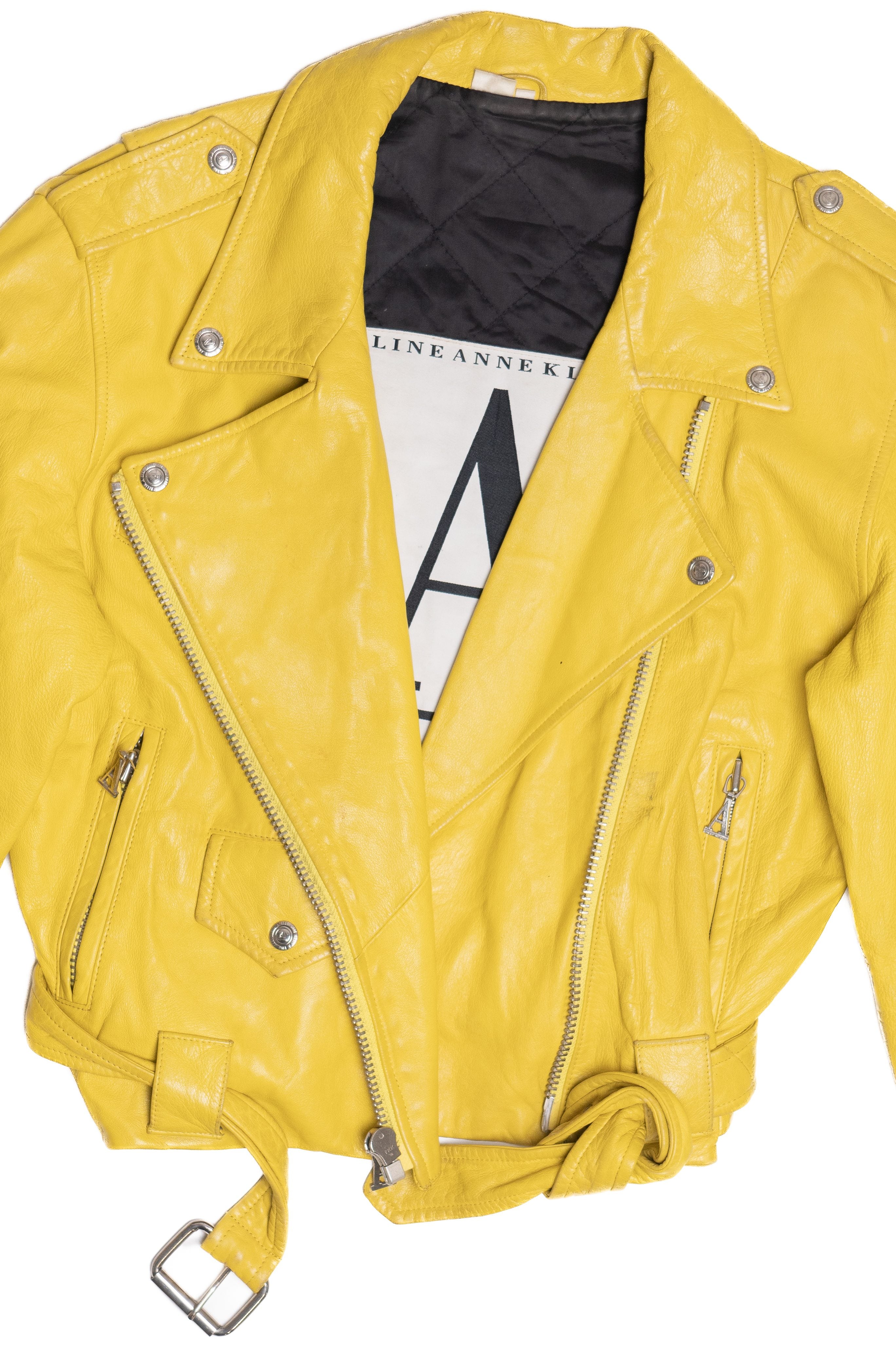 Vintage Anne Klein Yellow Leather Jacket (2000s)