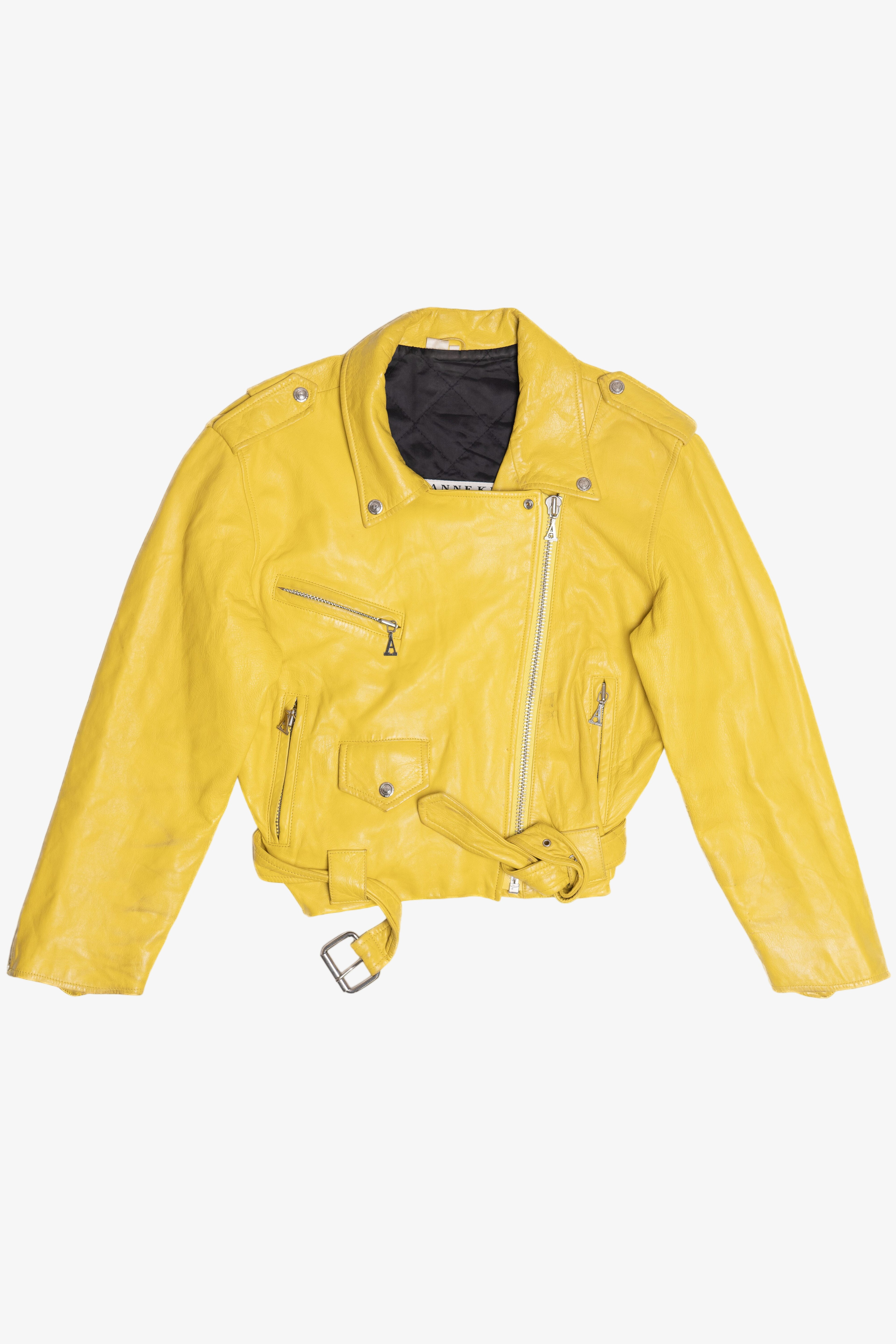 Vintage Anne Klein Yellow Leather Jacket (2000s)