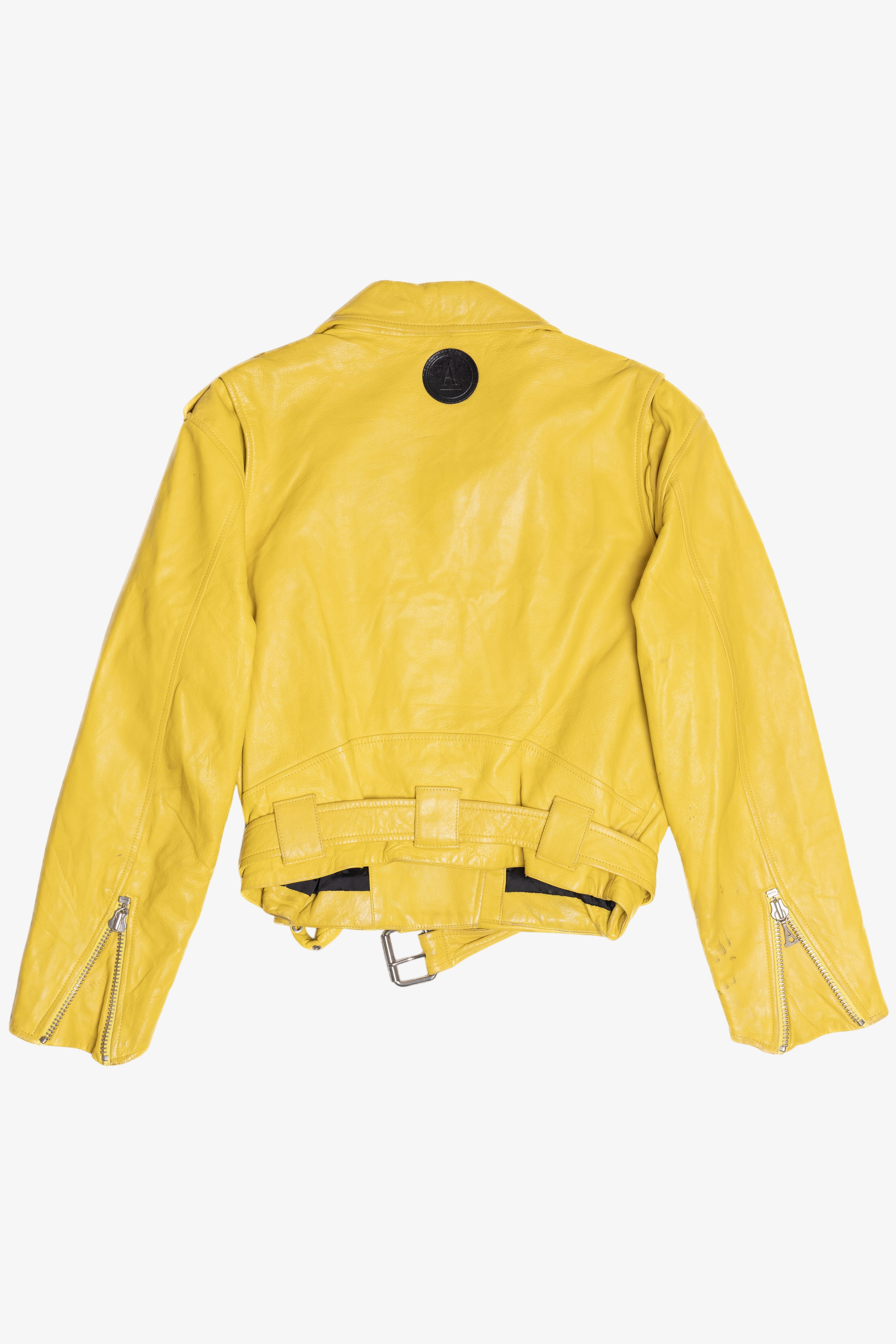 Vintage Anne Klein Yellow Leather Jacket (2000s)