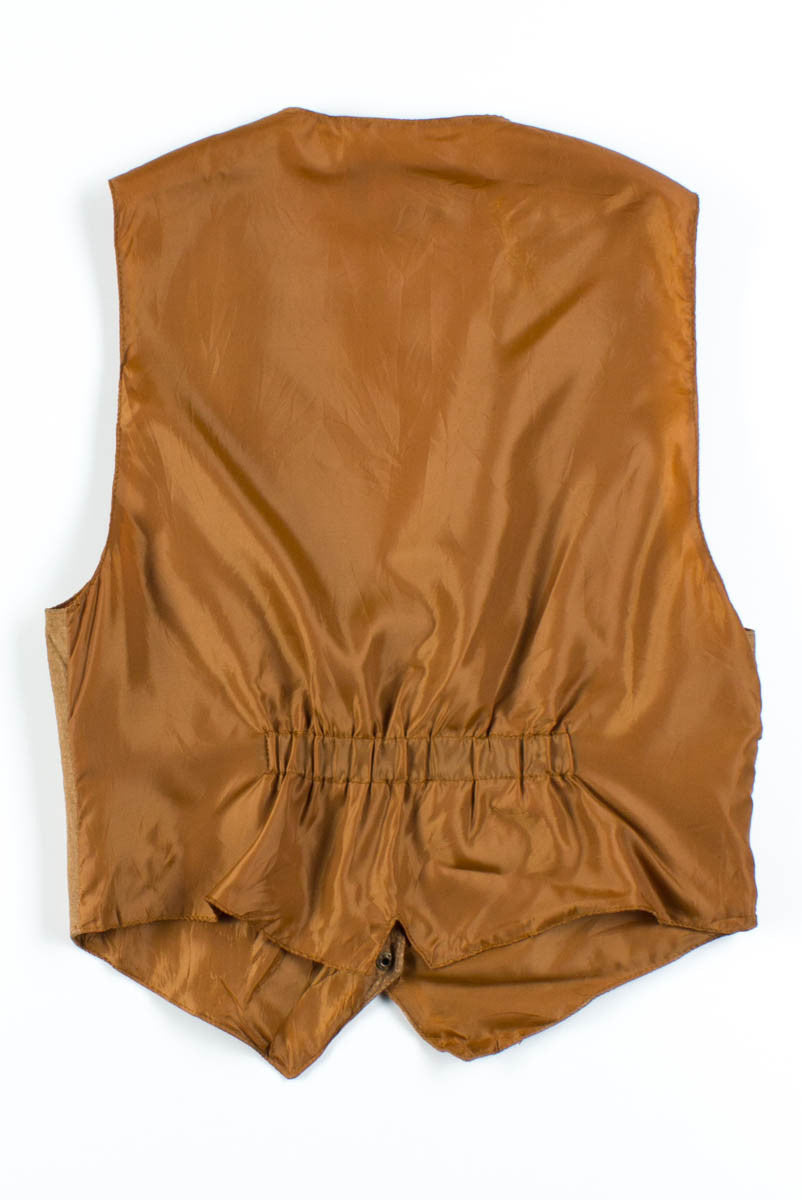 Tan Stitched Suede Vest
