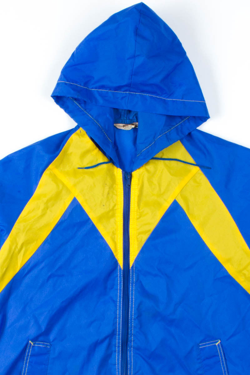 Blue & Yellow Hooded Windbreaker