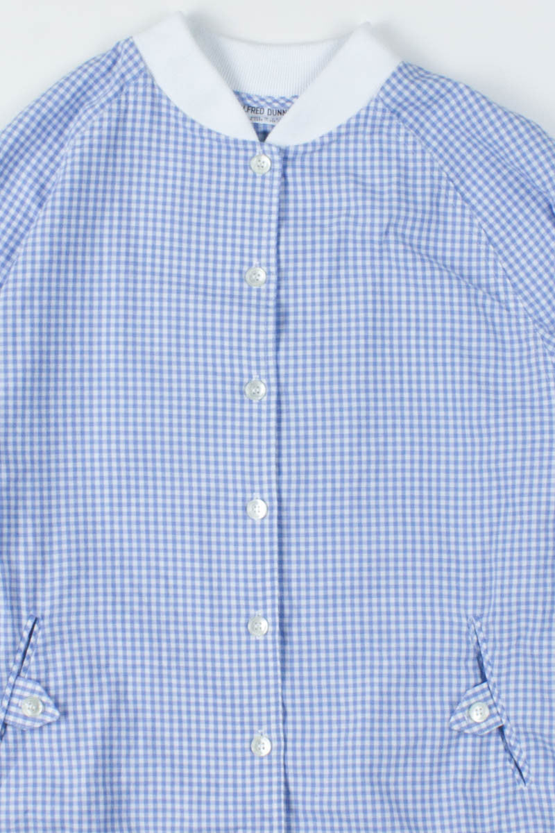 Blue Plaid Button-Up Jacket