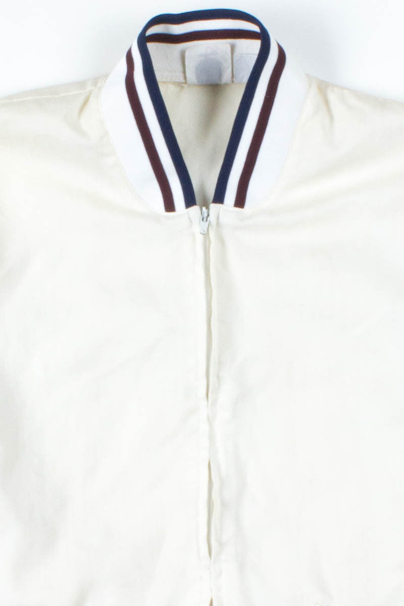 Burgundy & Navy Stripes Bomber Jacket