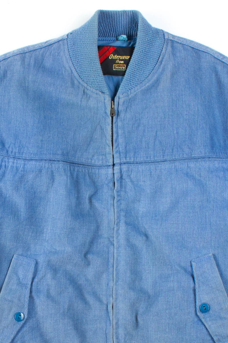 Blue Corduroy Bomber Jacket