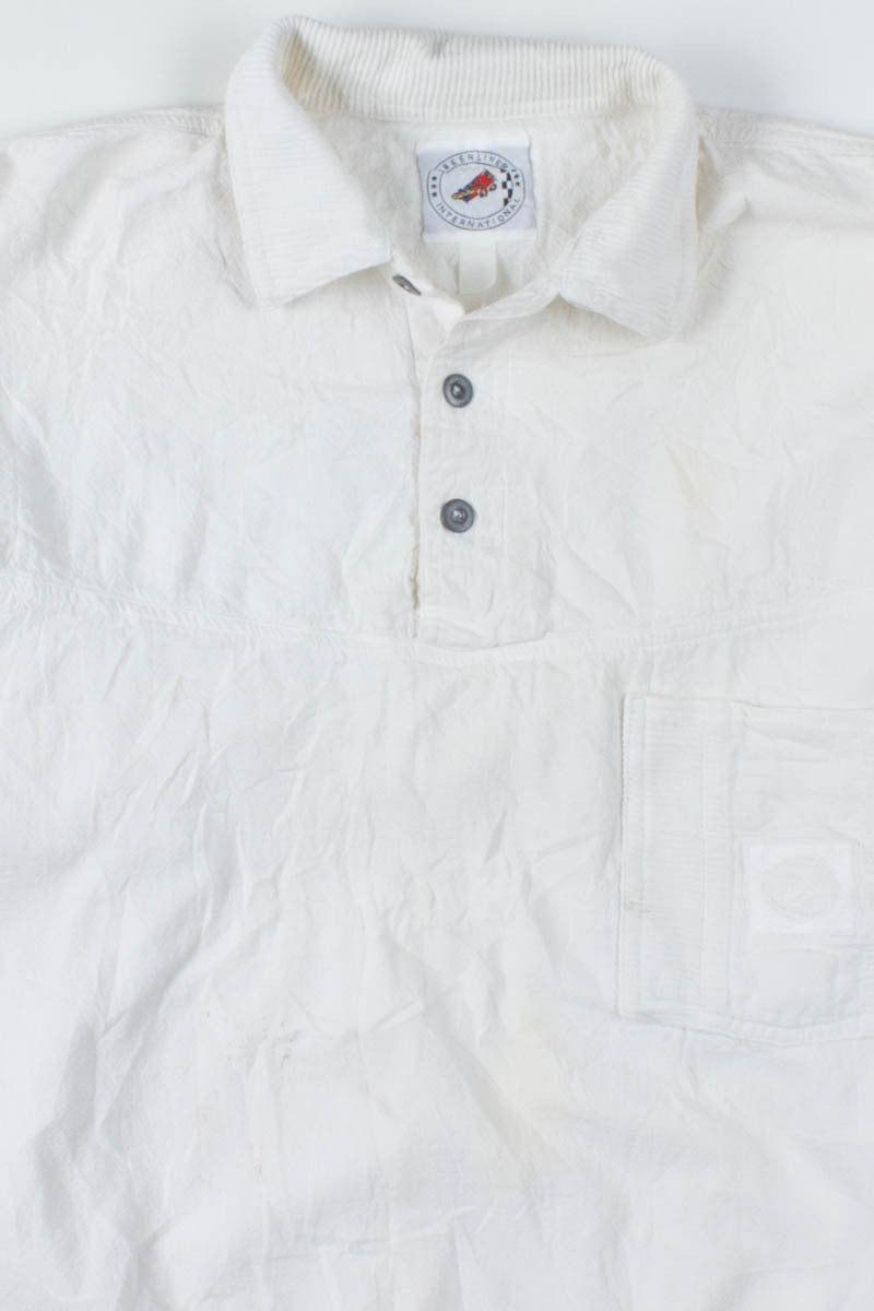 White Polo Style Pullover Jacket