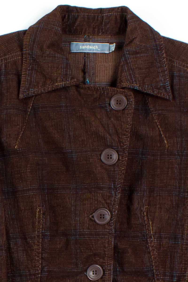 Brown Plaid Corduroy Jacket