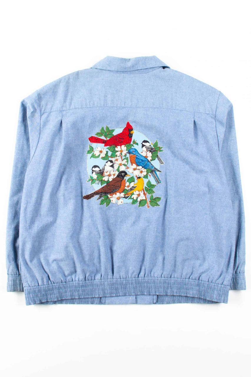 Glittery Birds Chambray Jacket