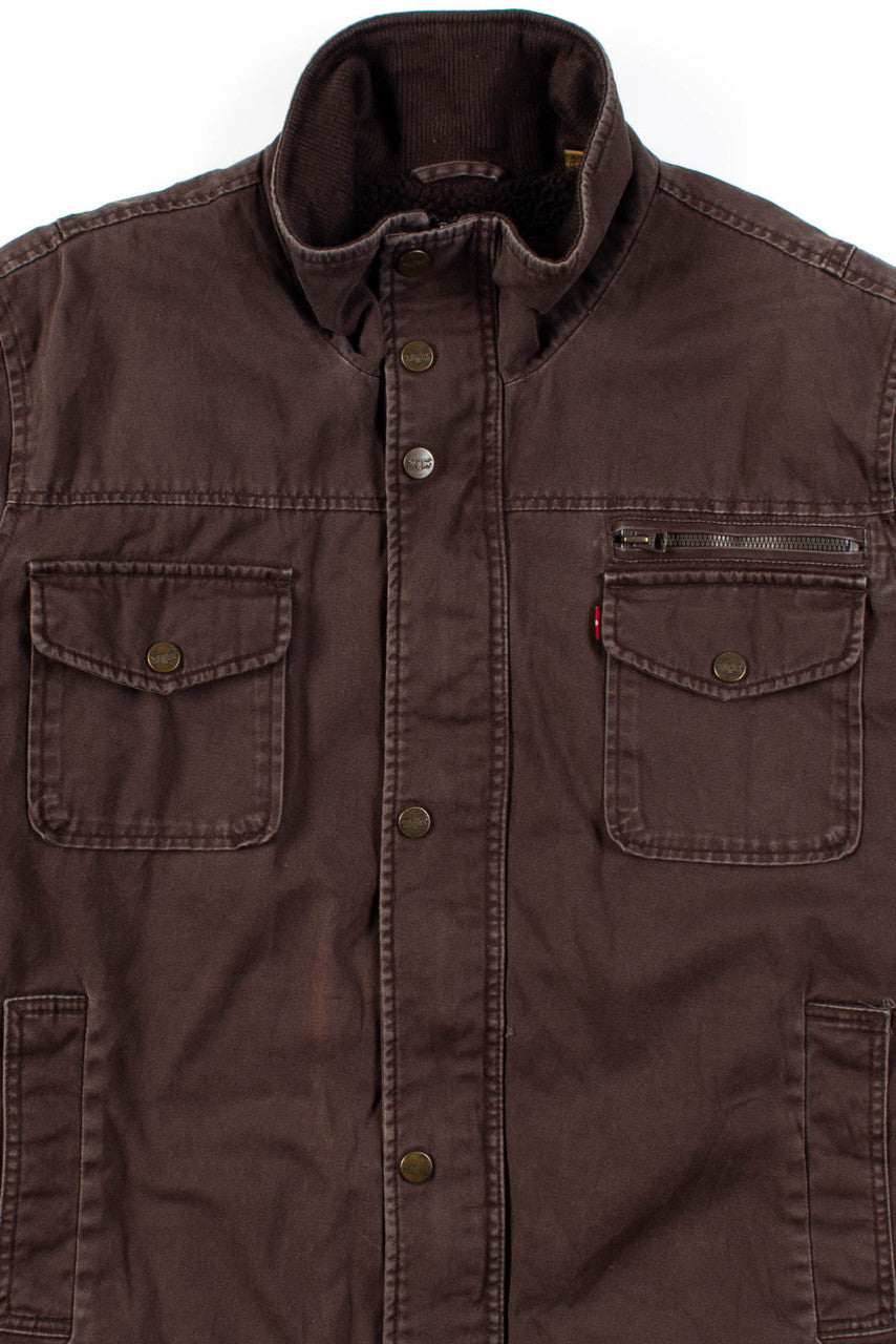 Olive Levi's Sherpa Lined Military Jacket (XXL)
