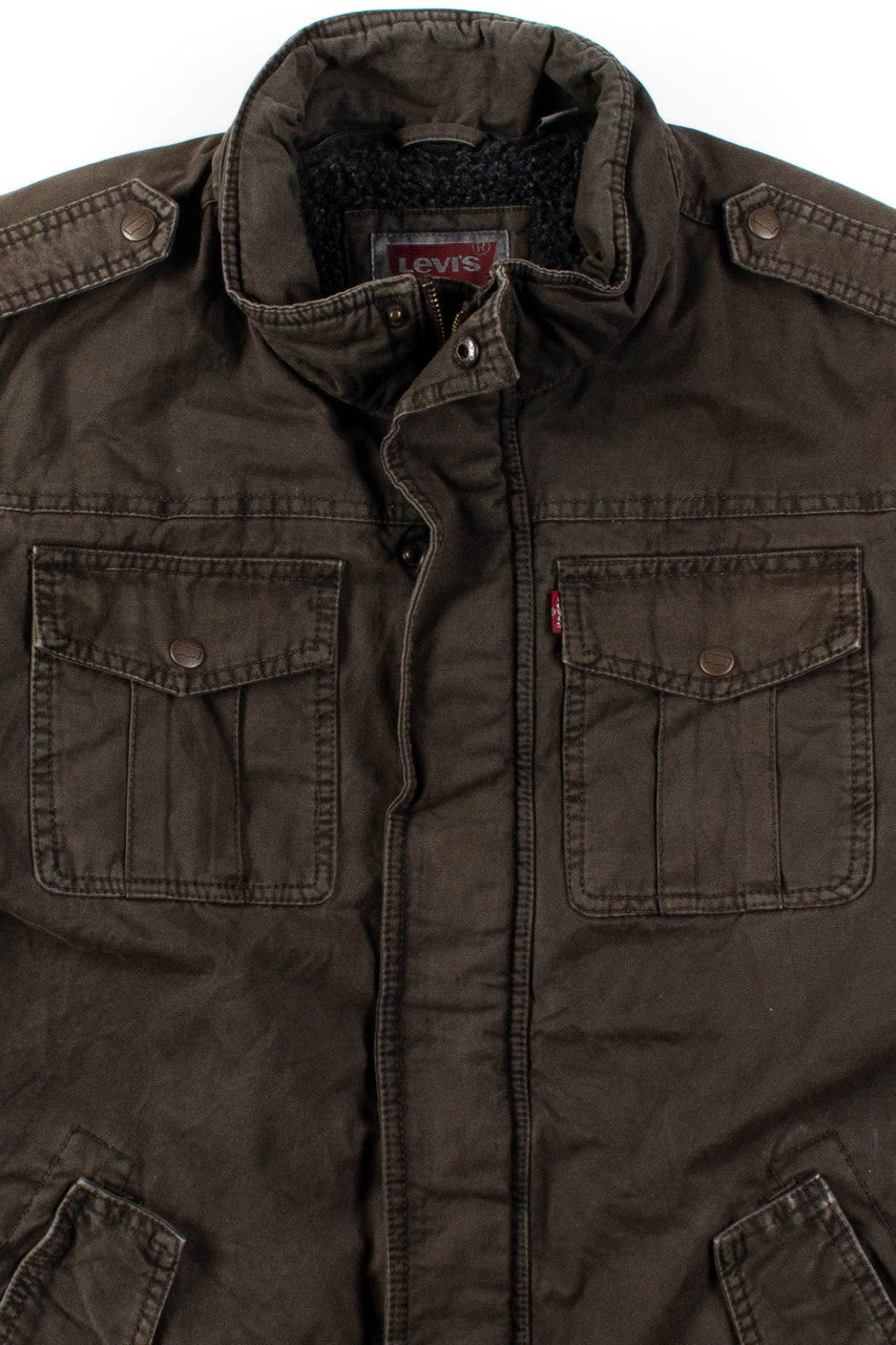 Olive Levi's Sherpa Lined Military Jacket (M)