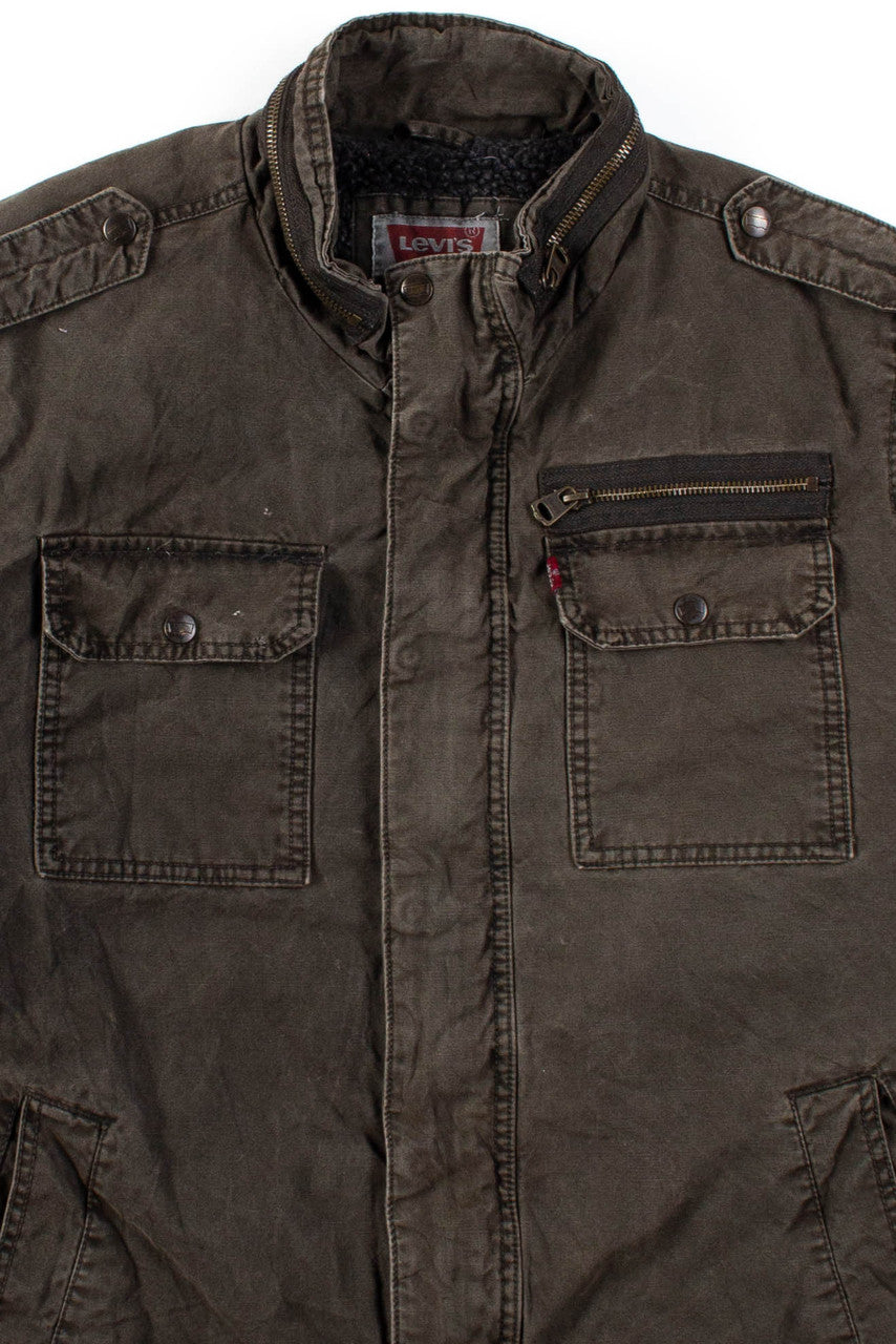 Olive Levi's Sherpa Lined Military Jacket (L)