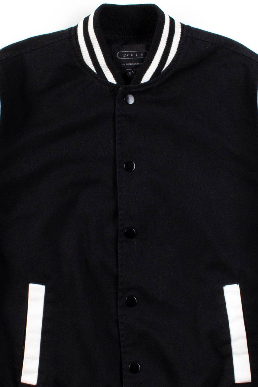 Black & White Striped Bomber Jacket