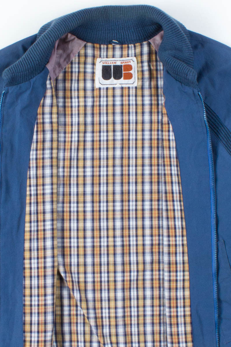 Navy Ribbed Collar Jacket