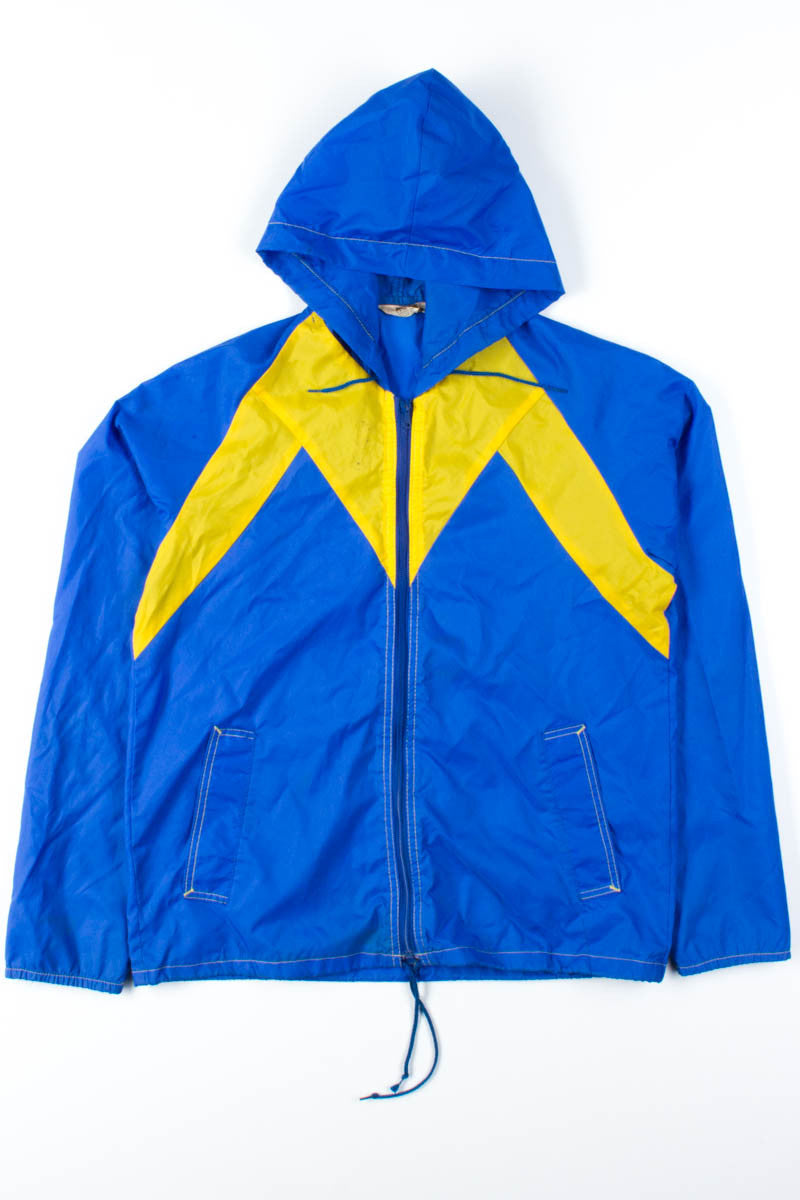 Blue & Yellow Hooded Windbreaker