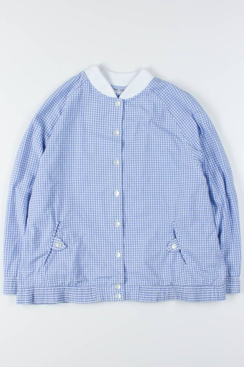 Blue Plaid Button-Up Jacket