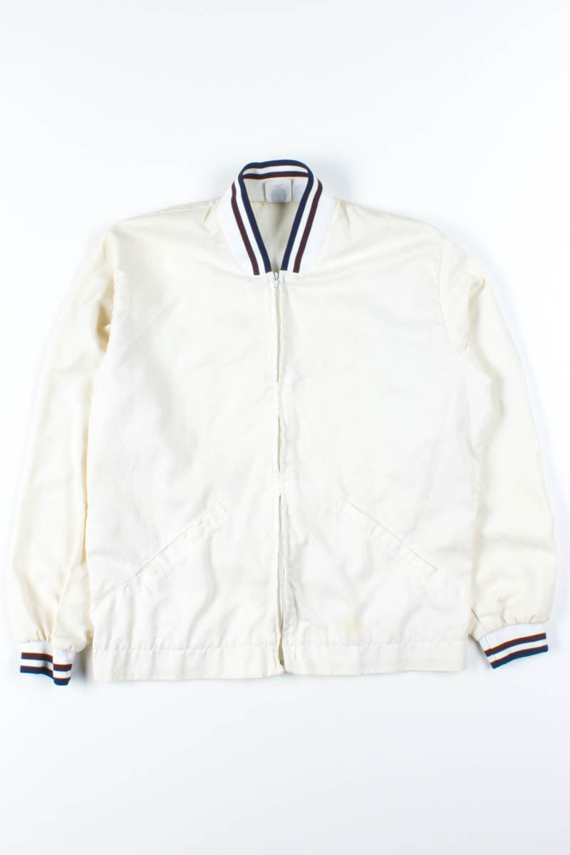Burgundy & Navy Stripes Bomber Jacket