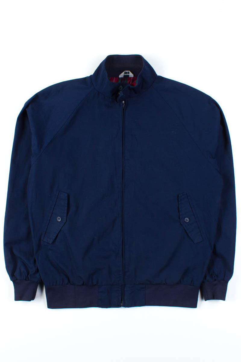 Dark Navy & Plaid Harrington Jacket