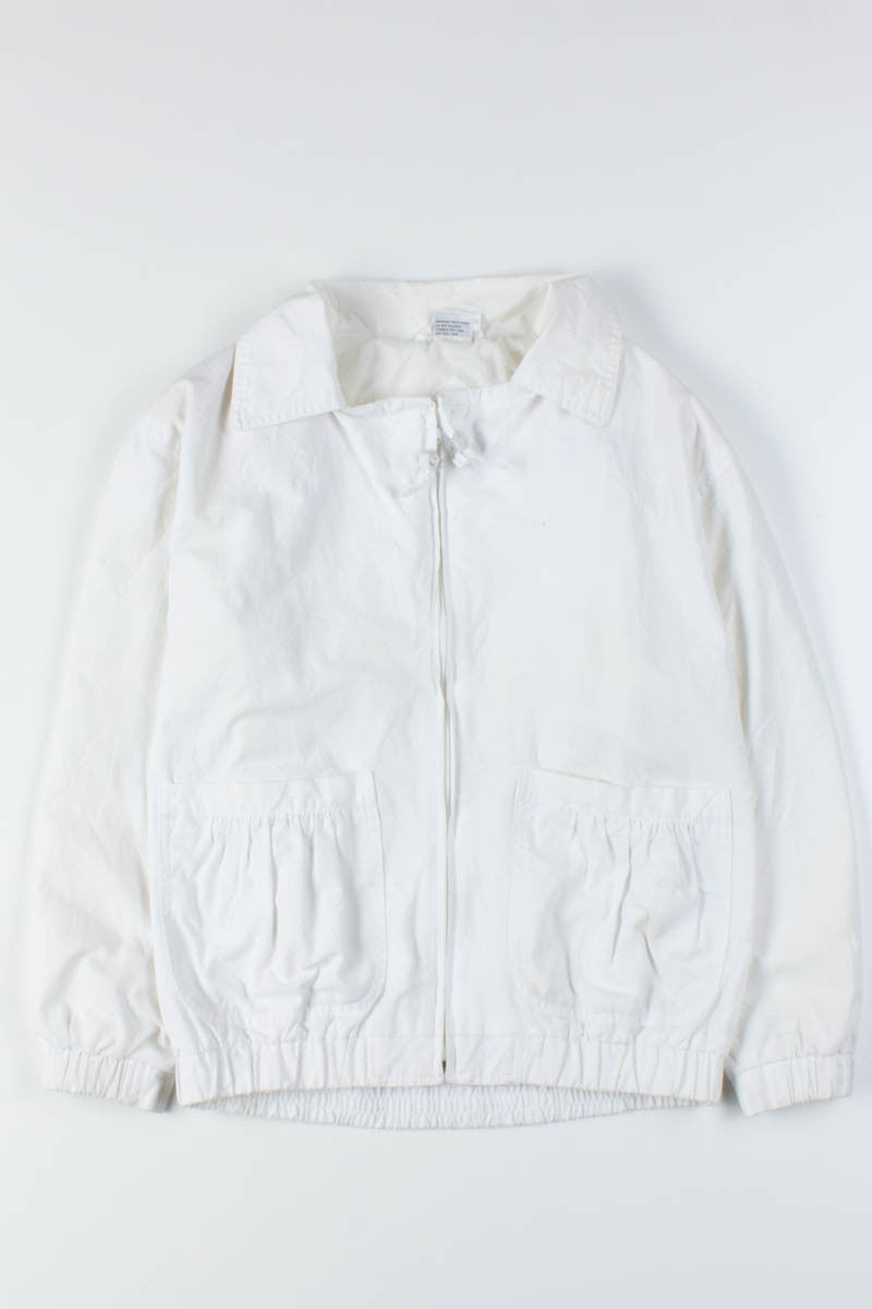 White Drawstrings Spring Jacket