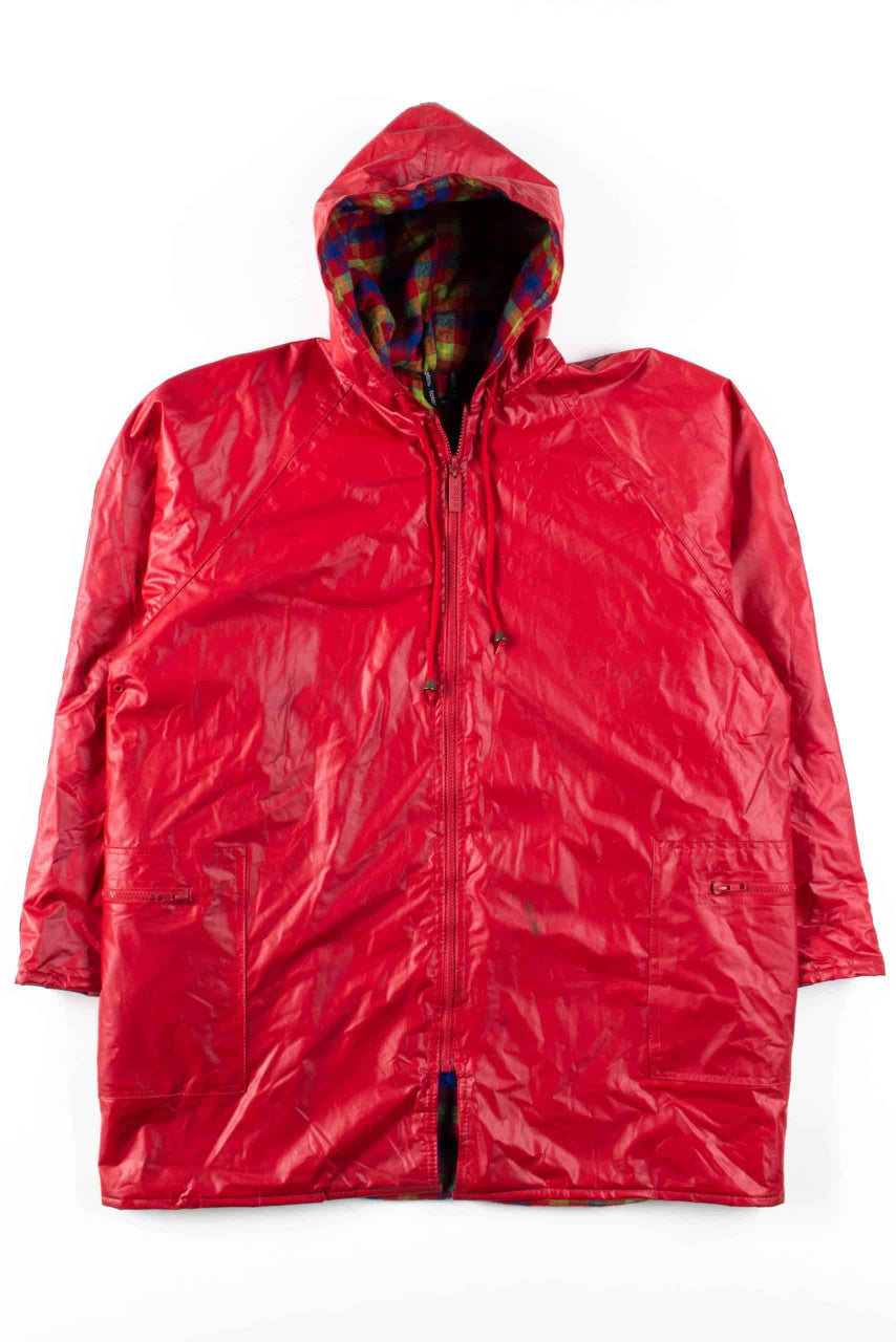 Red PVC Rain Coat